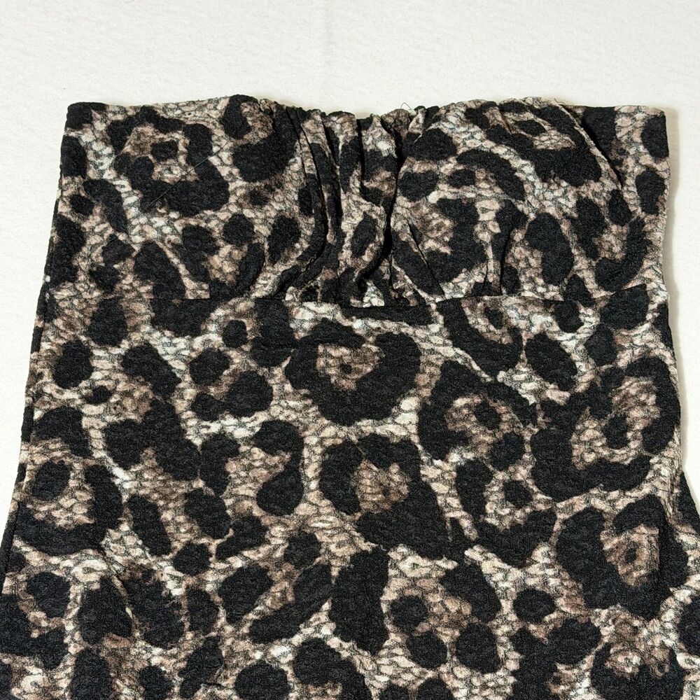 January 7 Y2K Tube Top Small Leopard Print Strapless Stretch Retro Fitted 90's - Picture 6 of 8